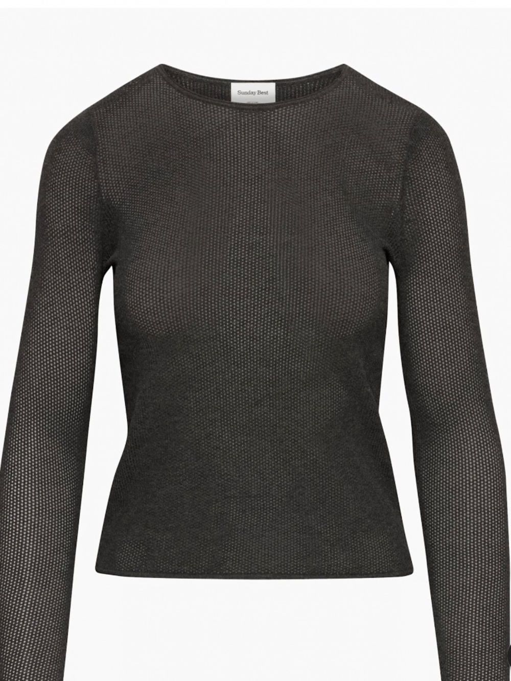 Sunday Best Black Sheer Mesh Long Sleeve Top | Size S